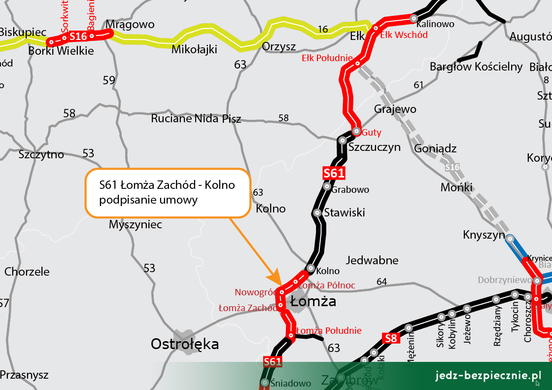 Polskie drogi - podpisanie umowy na dokończenie obwodnicy Łomży, S61, via Baltica